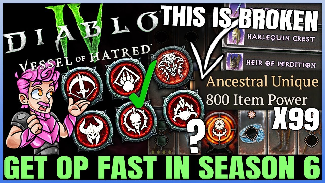 Diablo 4 - New BROKEN Item Farm - Get ANY Legendary, Unique & Mythic  Uniques FAST - Season 6 Guide!