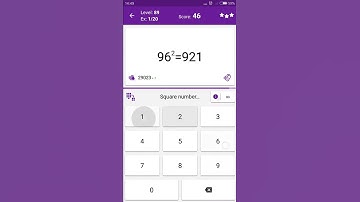 Math Tricks - Training mode - square numbers between 90 and 99 - level 089 (Number Keyboard)