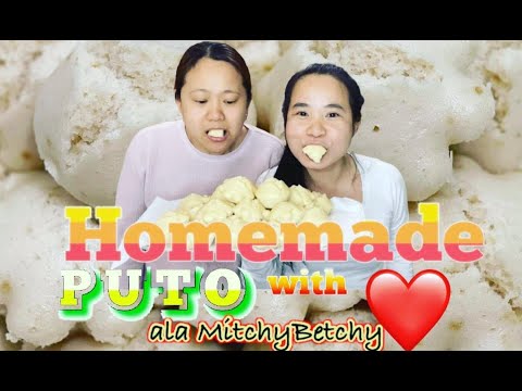 Homemade steamed rice cake with Love | Easiest way to make Puto | Mitchy Betchy