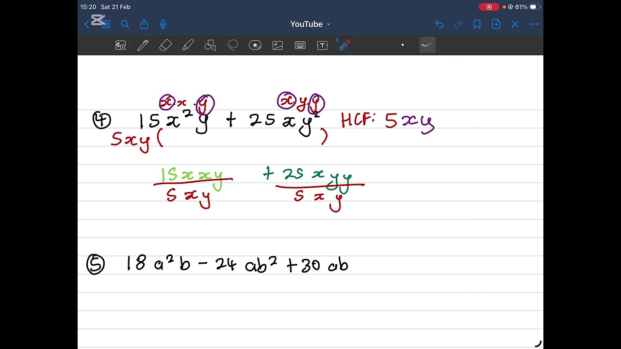 Factorisation 1.1 Common Factor - Highest Common Factor