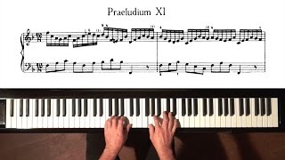 Bach Prelude and Fugue No.11 No.Well Tempered Clavier, Book 1 with Harmonic Pedal