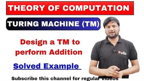 Design a turing machine(TM) to perform Addition|unary Number| TOC | FLAT |Automata