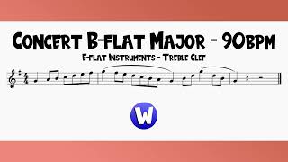 Concert B-flat Major Scale (Alto Saxophone or Baritone Saxophone) | 70-120bpm