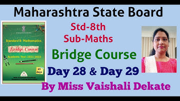 #Std-8th#Bridge Course#Day 28 & Day 29#Sub-Maths#Maharashtra State Board