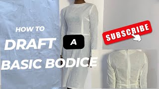 How to draft a half scale front basic bodice block.