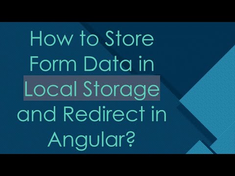 How to Store Form Data in Local Storage and Redirect in Angular?