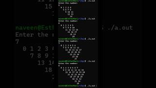 C Programming Pattern Printing | Reverse Number Triangle Pattern in C 🔥 #Shorts