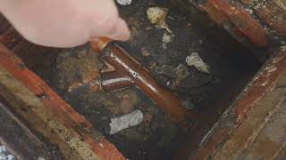 Unblocking horrific find in frozen drains -4 degrees.  #drainunblocking #sewage #blockeddrains