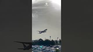 ?? American Boeing 777-300 loud takeoff. boeing shorts plane