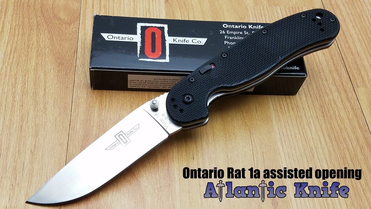 ONTARIO RAT 1A SP LINERLOCK TACTICAL A/O STAINLESS FOLDING BLACK