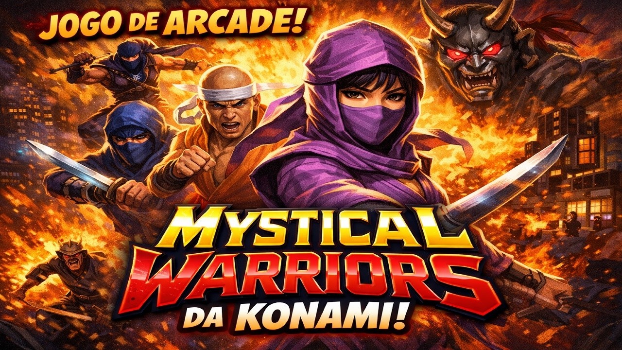 Jogando Mystical Warriors jogo de Arcade Estilo Sunset Raiders