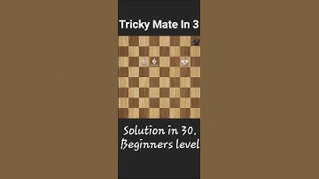 Tricky Mate In 3 (Beginners Level) #chess#beginners#puzzle