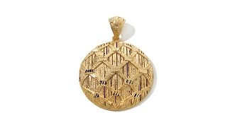 TDI 14K Diamd Cut Disc Pendant