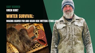 TIMELAPSE Making Beaver Fur Mittens DIY