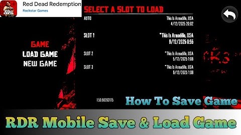 How To Save & Load Game in RDR Mobile | Red Dead Redemption Netflix Mobile Save & Load Game | GIL |