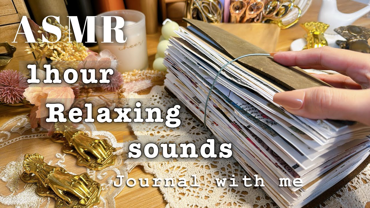ASMR| 1時間/コラージュまとめ|紙の音📜Scrapbooking Journaling Relaxing sounds