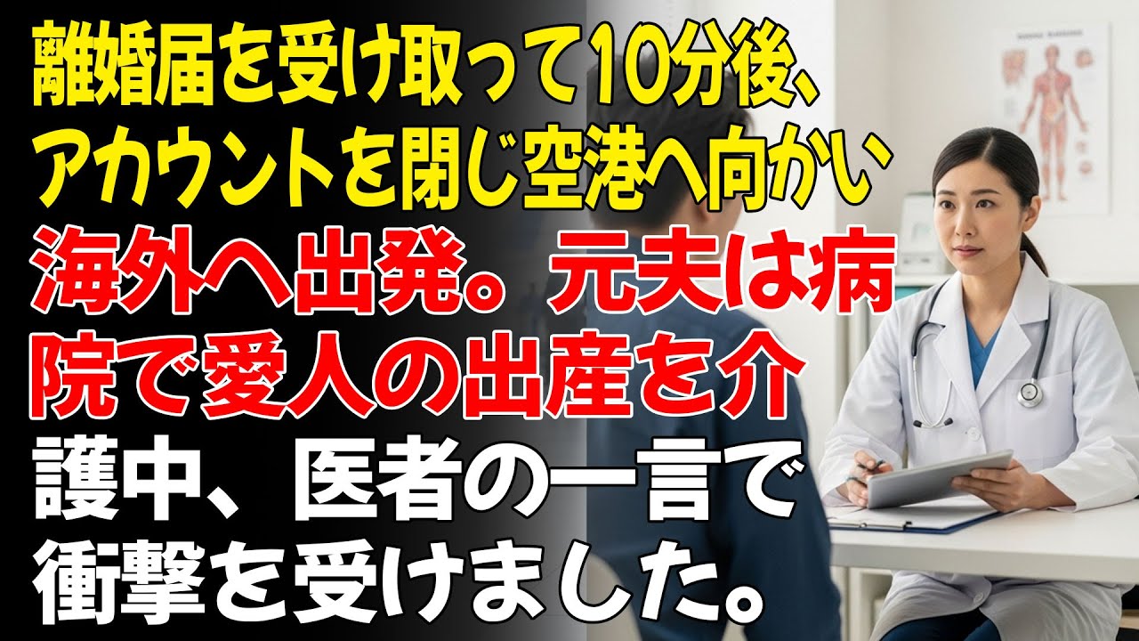 離婚して10分後、空港へ向かい海外に出発しました。医者が一言言った瞬間、元夫はその場で崩れ落ちました。...ㅣ黄昏恋ㅣ老後の物語ㅣ再婚