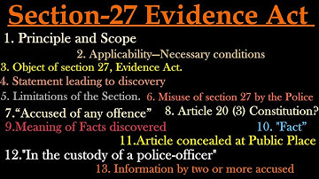 EVIDENCE ACT- SEC- 27  ONWARDS