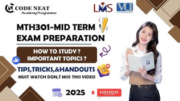 MTH301 Midterm Prep | Important Topics, MCQs, PDF Notes & Paper Strategy + Tricks | codeneat.com