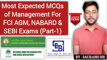 Most Expected MCQs of Management For FCI AGM Assistant General Manager,NABARD,SEBI|Agriculture & GK
