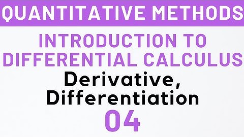 4- Derivative Numerical, Differential Calculus, Quantitative Methods, MEC-103 | Kanishka Luthra