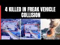 Tamil nadu accident 4 killed in freak vehicle collision in tamil nadu cctv captures horror