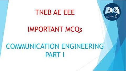 TNEB AE EEE PREPARATION| COMMUNICATION ENGINEERING MCQs PART 1