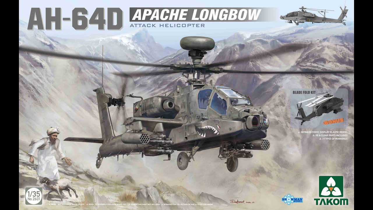 Boeing AH-64D Apache Longbow Attack Helicopter : Takom : 1/35
