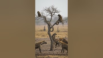 Video Hyena Attack Python #hyena #python #animalattack