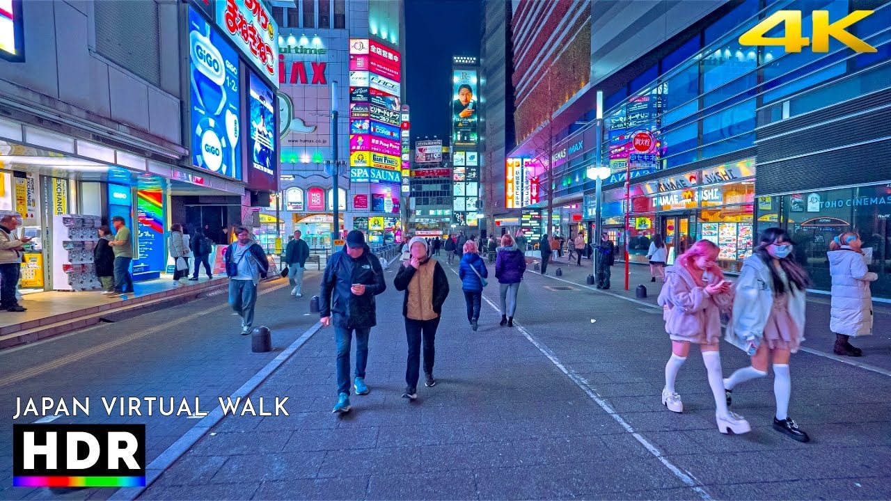 Tokyo Japan - Shinjuku City Walking Tour During Blue Hour • 4K HDR