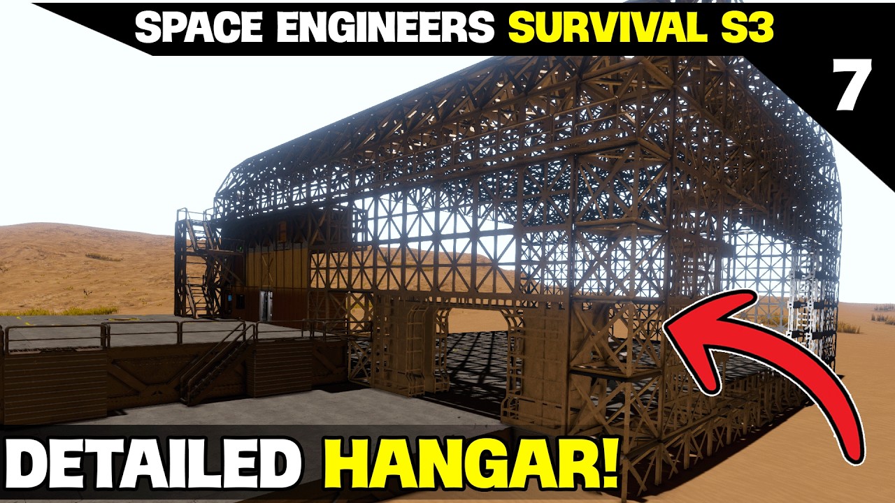 Space Engineers Survival (EP7) | DETAILED HANGAR BUILD [2026]