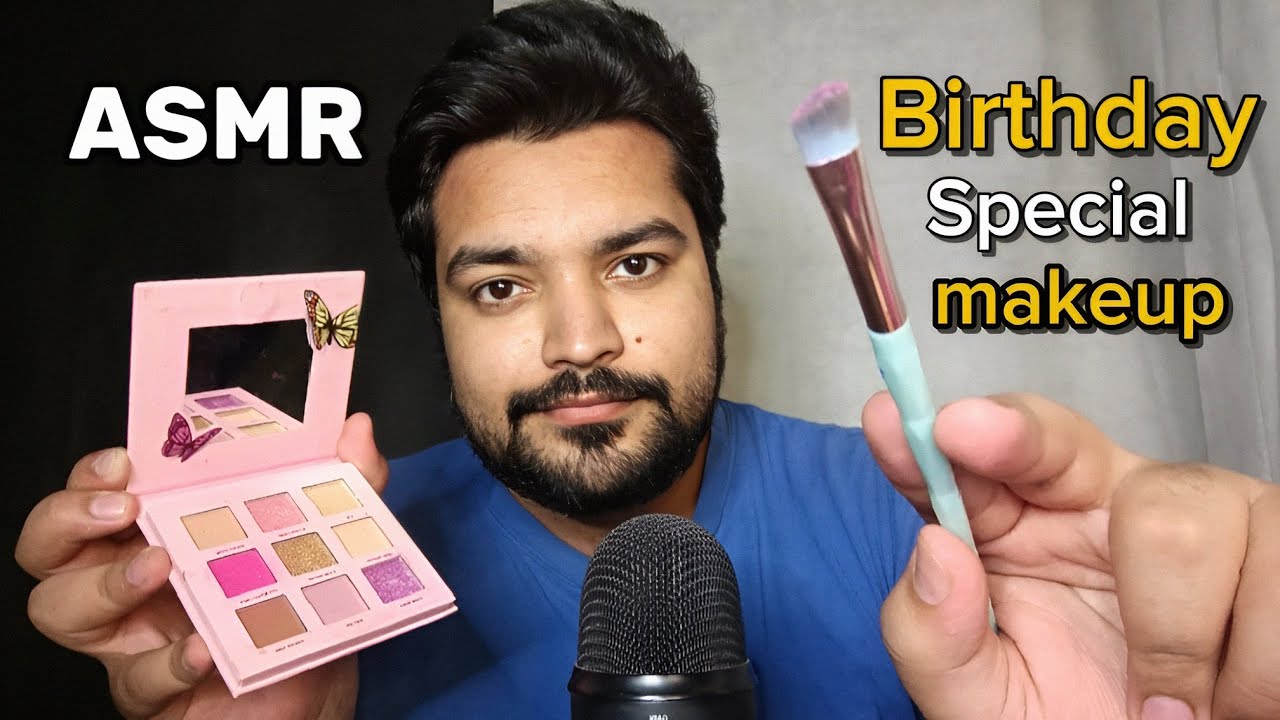 ASMR doing your makeup on your birthday Personal Attention - YouTube
