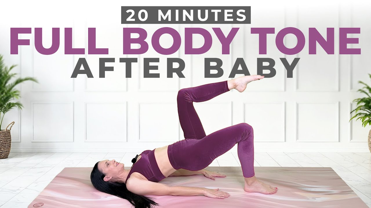 Full Body Postpartum Workout - 20 Min Tone After Baby - YouTube