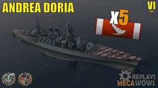 Andrea Doria 5 Kills &amp; 90k Damage | World of Warships Gameplay