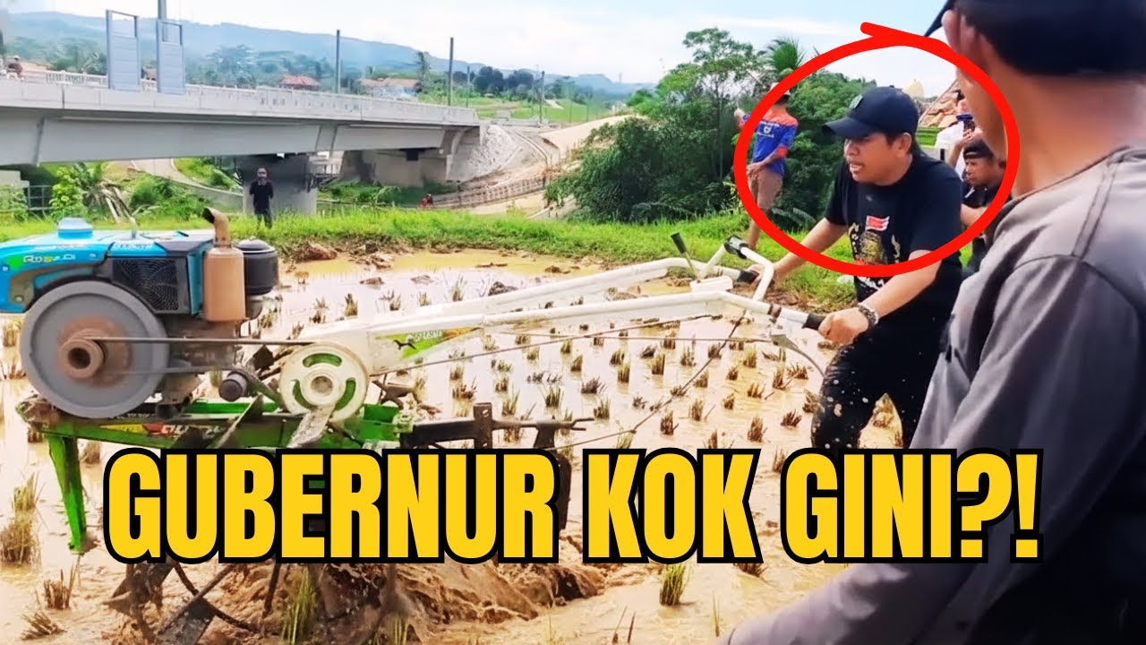 KDM BERIKAN BONUS KE PENGEMUDI TRAKTOR SAWAH | LIHAT KESERUAN KANG DEDI SAAT MENGEMUDIKAN TRAKTOR