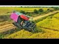 Kubota DC70 Pro Combine Harvester in Action Powerful Rice Harvesting Skills