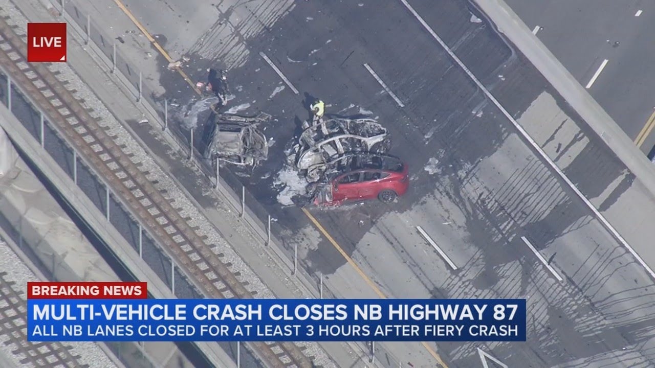 Fiery 3 At least 1 killed in fiery 3-vehicle crash in San Jose: CHP - YouTube