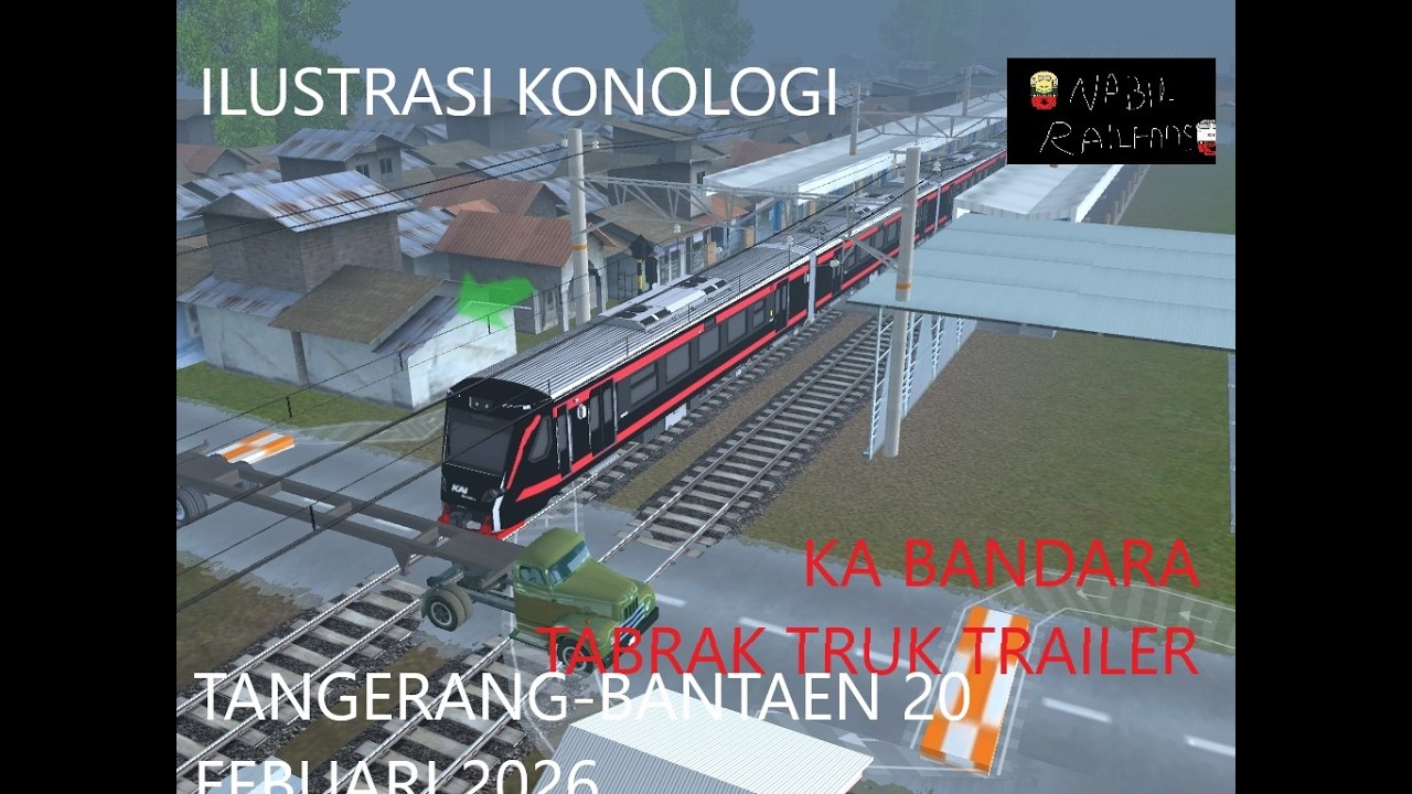 KA BANDARA MENBARAK TRUK TRAILER DI PORIS [TRAINZ A NEW ERA ]