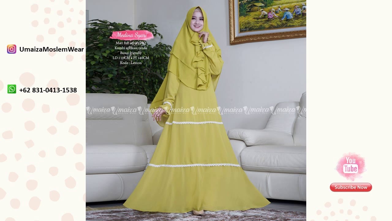 Jual Hijab Gamis Brokat Couple Keluarga Wa 62 831 0413 1538 Model Gamis Bahan Ceruty Youtube
