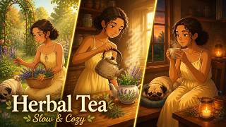 🌿ASMR Gardening | Harvesting Fresh Herbs To Make Tea | Ghibli Ambience screenshot 5