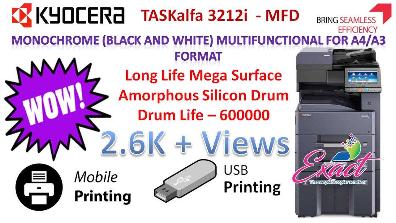 kiyori様リクエスト Kyocera 3212i Photocopy Machine (Tax Extra & Rs.5000.00 Service