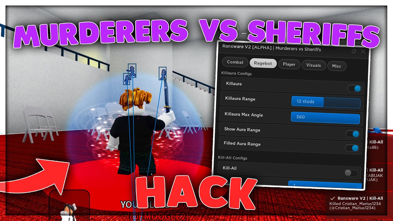 Murderers VS Sheriffs Duels Script Hack PASTEBIN GUI: Kill All, Silent  Aimbot, Auto Farm & More 