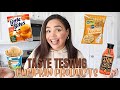 TASTE TESTING: PUMPKIN GROCERY STORE ITEMS l Pumpkin ice cream, cookies, cold brew, waffles + more!