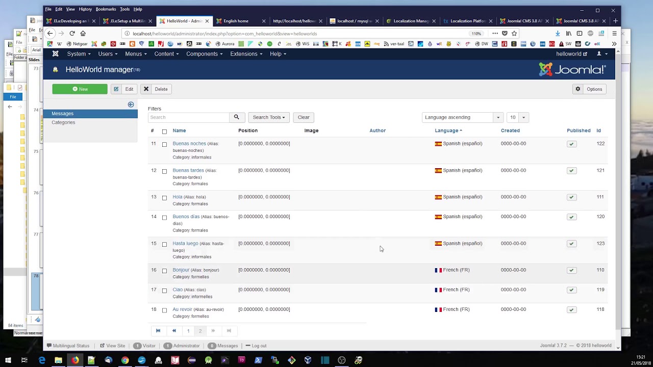 J3 X Developing An Mvc Component Using The Language Filter Facility Joomla Documentation
