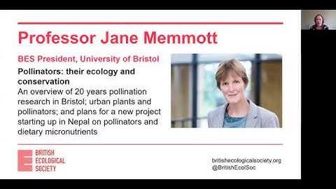 Ecology Live with Jane Memmott - Pollinators: their ecology and conservation