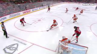 Arseny Gritsyuk scores a goal against the Anaheim Ducks