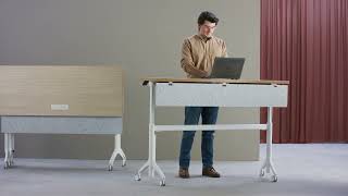Discover dynamic height adjustability with Tributaire Training tables