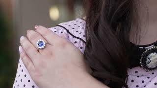 Lavender Blue Sapphire Flower Cluster Ring