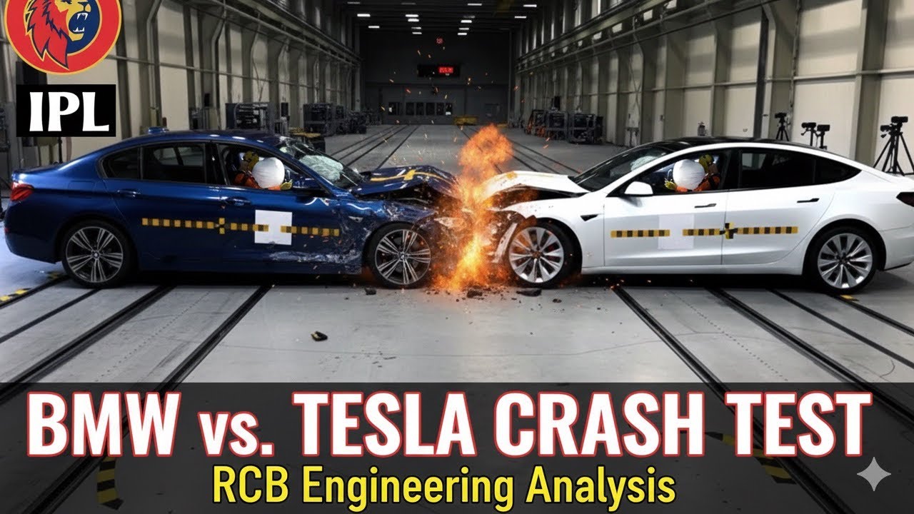 Краш-тест BMW против Tesla 🚗💥 Полное сравнение | Обзор безопасности, повреждений и скорости
