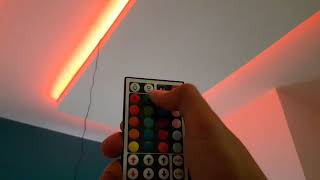 Pemasangan Lampu led strip RGB pada Plafon. 